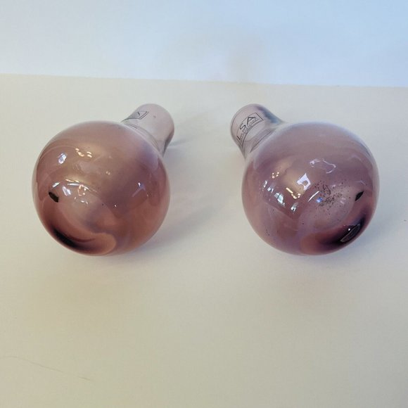 ArtGlass Accents Lsa International Pair Amethyst Purple Art Glass
